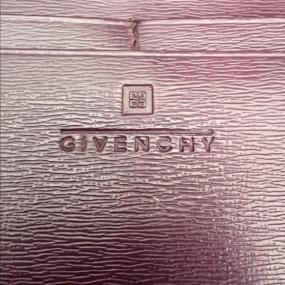 Givenchy Plum Leather Continental Wallet with Silver-Tone Logo GUC - Picture 5 of 17